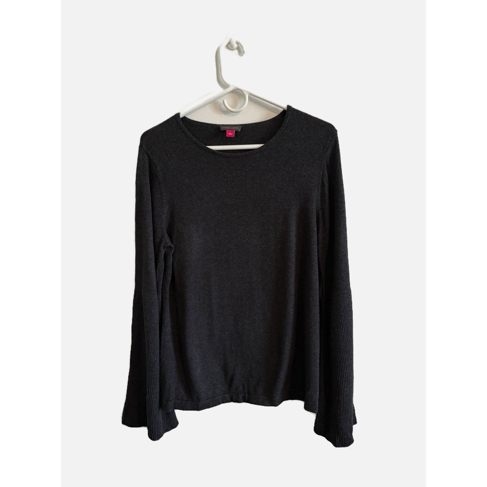 Vince Camuto Gray Knit Bell Flare Sleeve Sweater Size Large